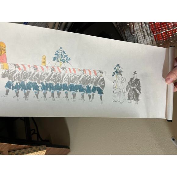 Japanese Scroll of Temple Procession for Fertility? Original Box - Picture 6 of 6